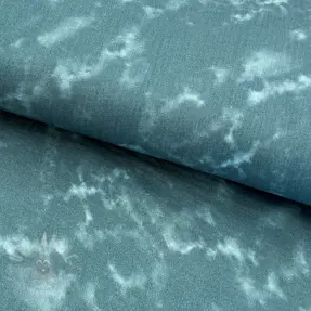 Muślin double gauze TIE DYE dark cyan