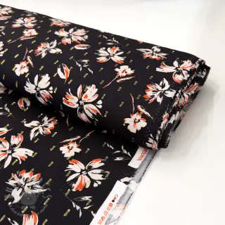 Wiskoza LUREX Flowers black