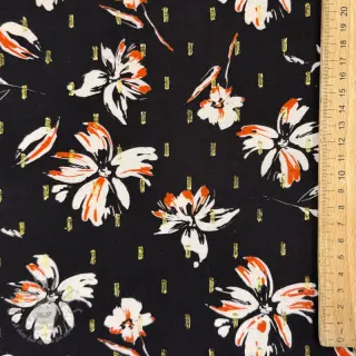 Wiskoza LUREX Flowers black