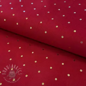 Drobny Sztruks FOIL GOLD Dot red