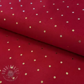 Drobny Sztruks FOIL GOLD Dot red