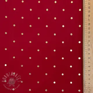Drobny Sztruks FOIL GOLD Dot red