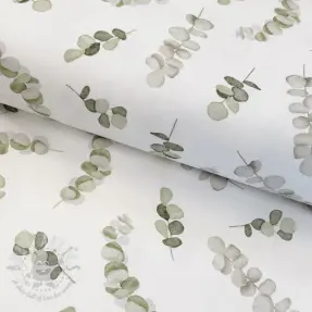 Tkanina dekoracyjna Eucalyptus white green digital print