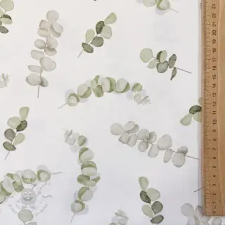 Tkanina dekoracyjna Eucalyptus white green digital print