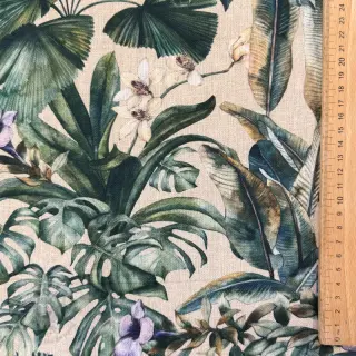 Tkanina dekoracyjna Banana leaves linen digital print