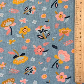 Dresówka drapana Flowers smoke blue melange