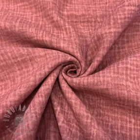 Muślin double gauze STONE WASHED light rose