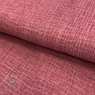 Muślin double gauze STONE WASHED light rose