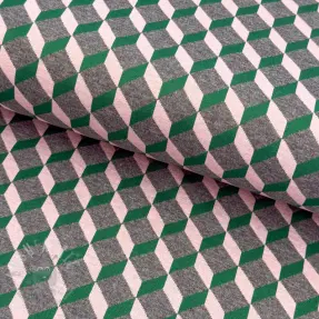 Tkanina na kostium damski KNITTED JACQUARD Graphic green