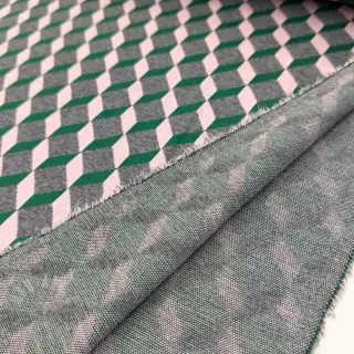 Tkanina na kostium damski KNITTED JACQUARD Graphic green