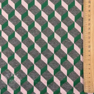 Tkanina na kostium damski KNITTED JACQUARD Graphic green