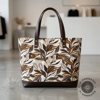 Tkanina dekoracyjna Leaves taupe
