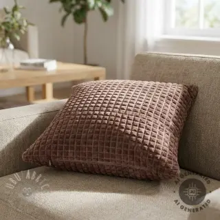 Tkanina dekoracyjna VELOURS DECO SQUARE brown