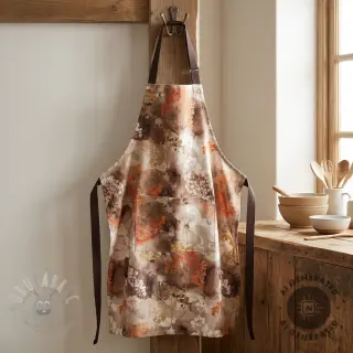 Tkanina dekoracyjna Flowers toffee digital print