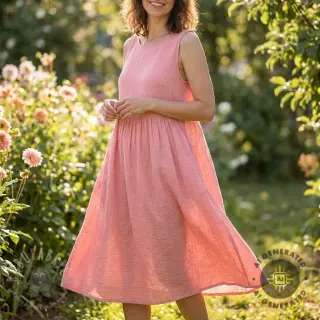 Muślin double gauze soft rose ORGANIC