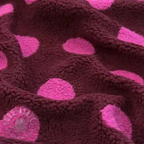 Tkanina płaszczowa TEDDY JACQUARD Dots burgundy