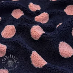 Tkanina płaszczowa TEDDY JACQUARD Dots navy