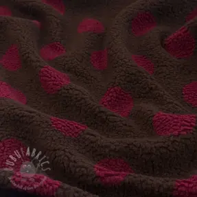 Tkanina płaszczowa TEDDY JACQUARD Dots dark brown