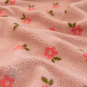 Tkanina płaszczowa TEDDY Tiny flowers light pink