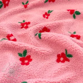 Tkanina płaszczowa TEDDY Tiny flowers pink