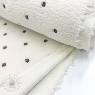 Tkanina płaszczowa TEDDY EMBROIDERY Mini ecru