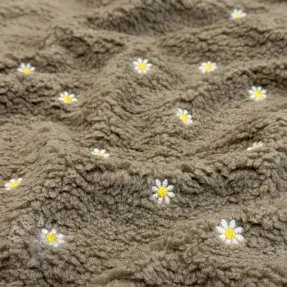 Tkanina płaszczowa TEDDY EMBROIDERY Mini taupe