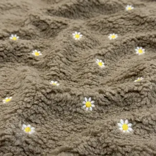 Tkanina płaszczowa TEDDY EMBROIDERY Mini taupe