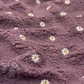 Tkanina płaszczowa TEDDY EMBROIDERY Mini rosewood