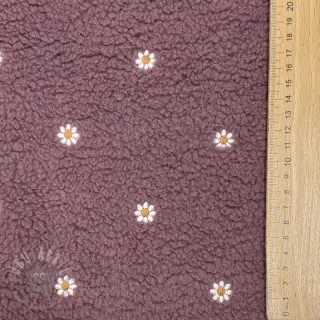 Tkanina płaszczowa TEDDY EMBROIDERY Mini rosewood