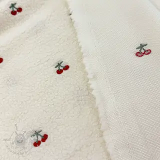 Tkanina płaszczowa TEDDY EMBROIDERY Cherries