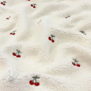 Tkanina płaszczowa TEDDY EMBROIDERY Cherries