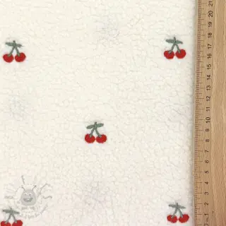 Tkanina płaszczowa TEDDY EMBROIDERY Cherries