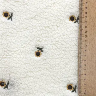 Tkanina płaszczowa TEDDY JACQUARD EMBROIDERY Sunflower