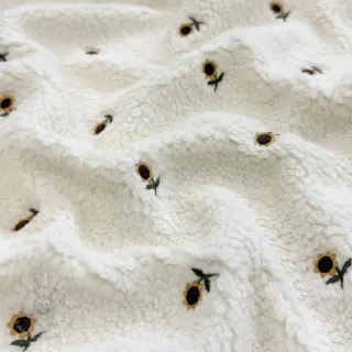 Tkanina płaszczowa TEDDY JACQUARD EMBROIDERY Sunflower