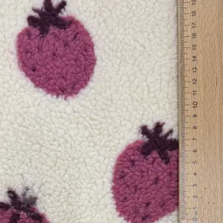 Tkanina płaszczowa TEDDY JACQUARD Strawberries