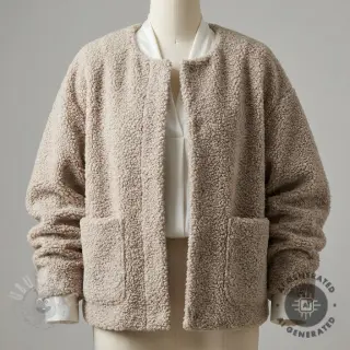 Tkanina płaszczowa TEDDY beige