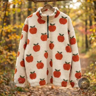 Tkanina płaszczowa TEDDY JACQUARD Apples
