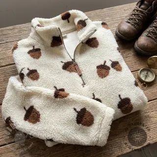 Tkanina płaszczowa TEDDY JACQUARD Acorns