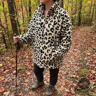 Tkanina płaszczowa TEDDY JACQUARD Animal skin black