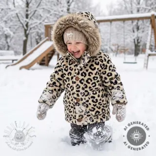 Tkanina płaszczowa TEDDY JACQUARD Animal skin black
