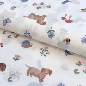 Bawełniana tkanina Animals in the garden design B digital print