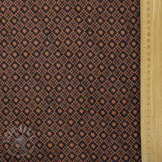 Bawełniana tkanina VOILE STEPPED Flowerie black digital print