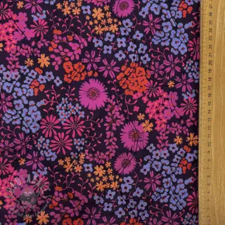 Bawełniana tkanina VOILE STEPPED Flowerie purple digital print