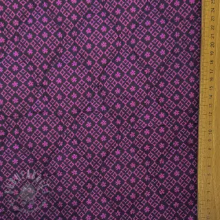 Bawełniana tkanina VOILE STEPPED Flowerie purple digital print