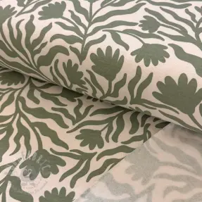 Dresówka drapana Flowers army green SIMPLY NATURAL