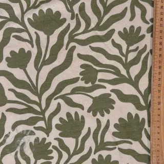Dresówka drapana Flowers army green SIMPLY NATURAL