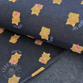 Dresówka drapana Lucky cat navy melange
