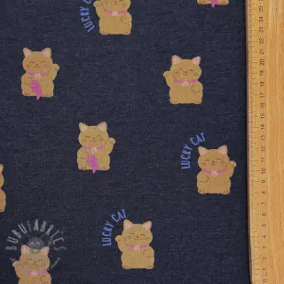 Dresówka drapana Lucky cat navy melange
