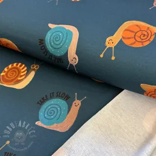 Dresówka drapana Snails petrol digital print