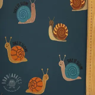 Dresówka drapana Snails petrol digital print